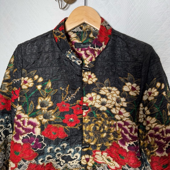 Moonlight Floral Print Short Jacket Red multicolor approximate size medium - Picture 5 of 7